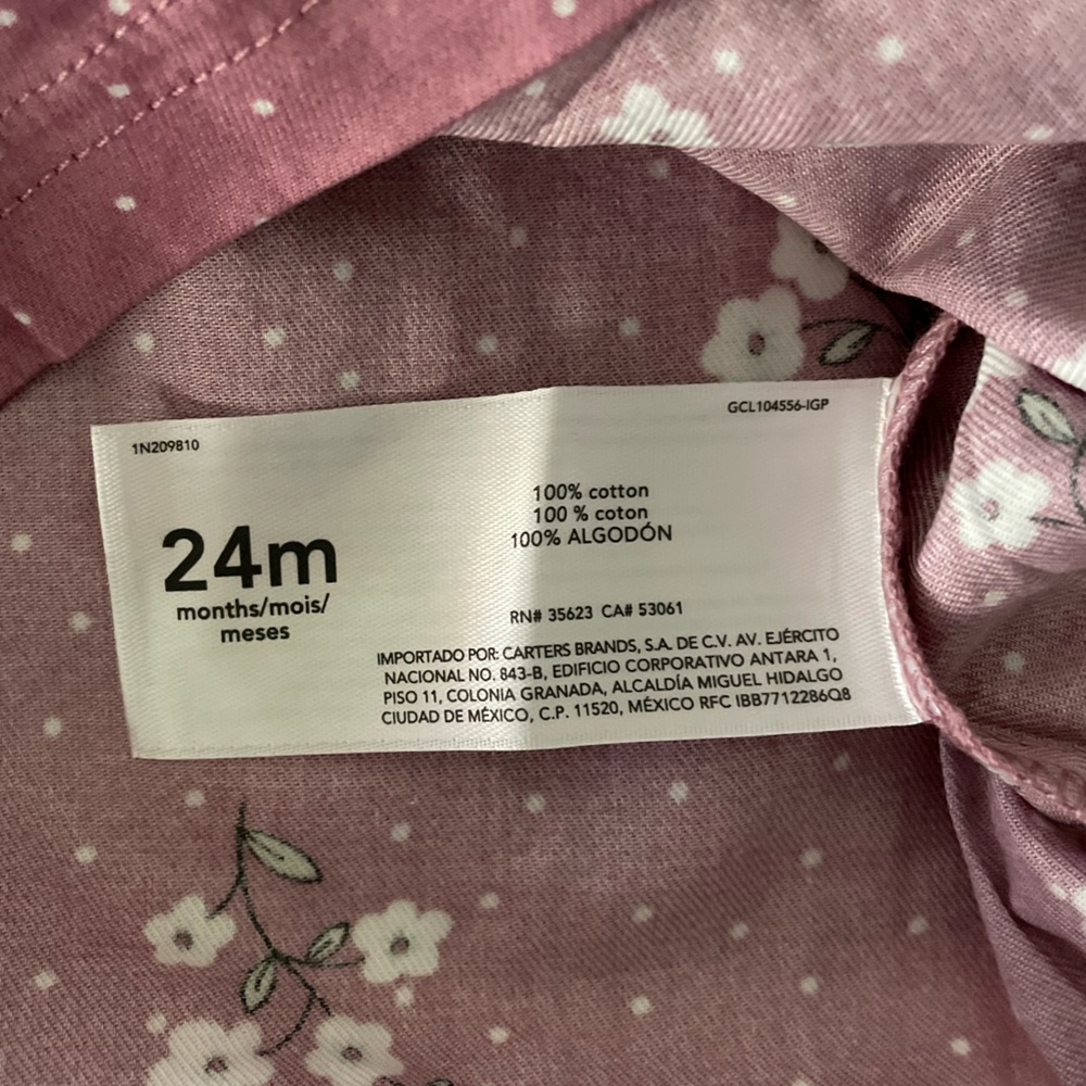 NEW baby girl Carter’s 3-piece floral outfit set size 18 m and 24 m mauve pink - Picture 7 of 16